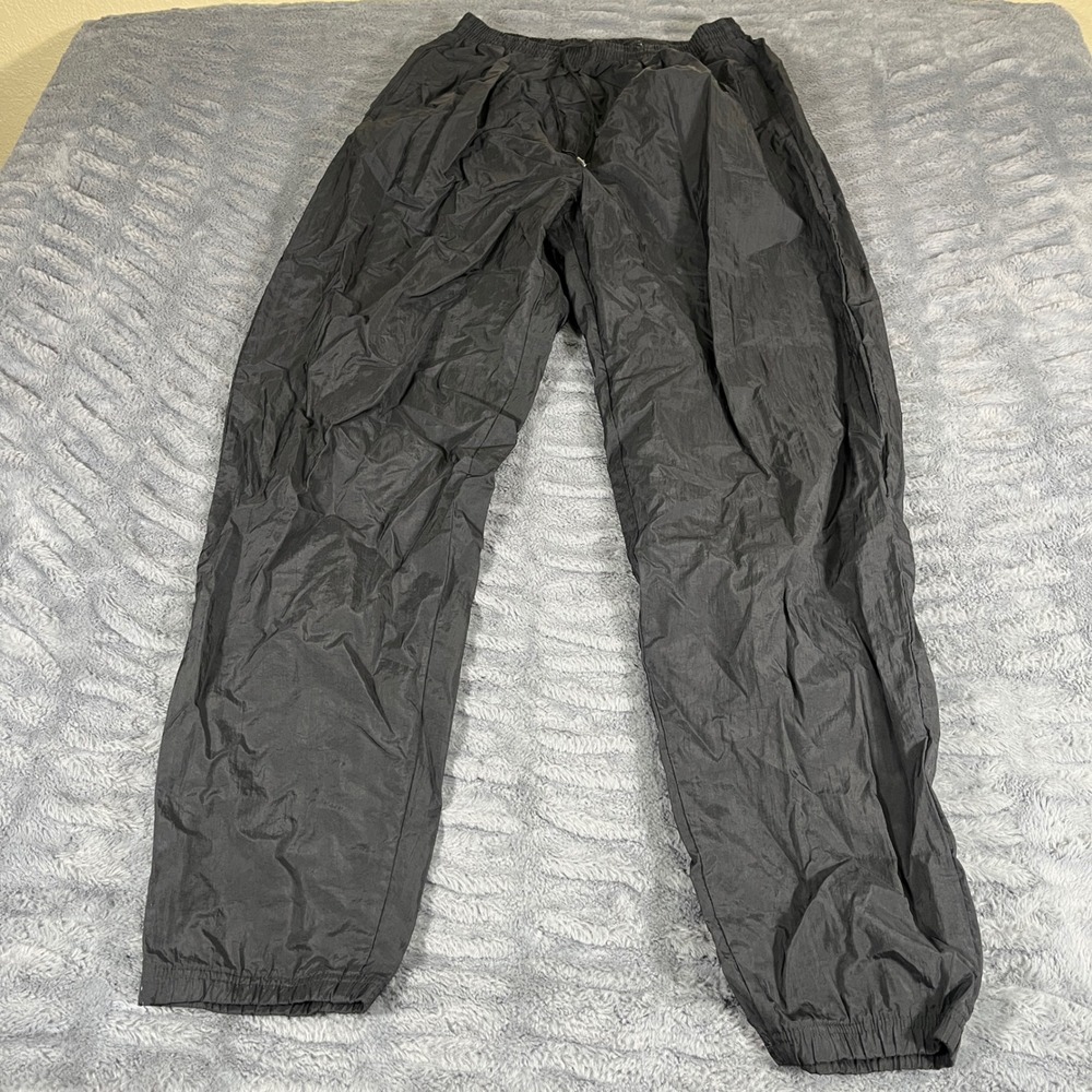 Vintage Reebok Sport Black Nylon Windbreaker Track Pants Mens Large 90s Baggy